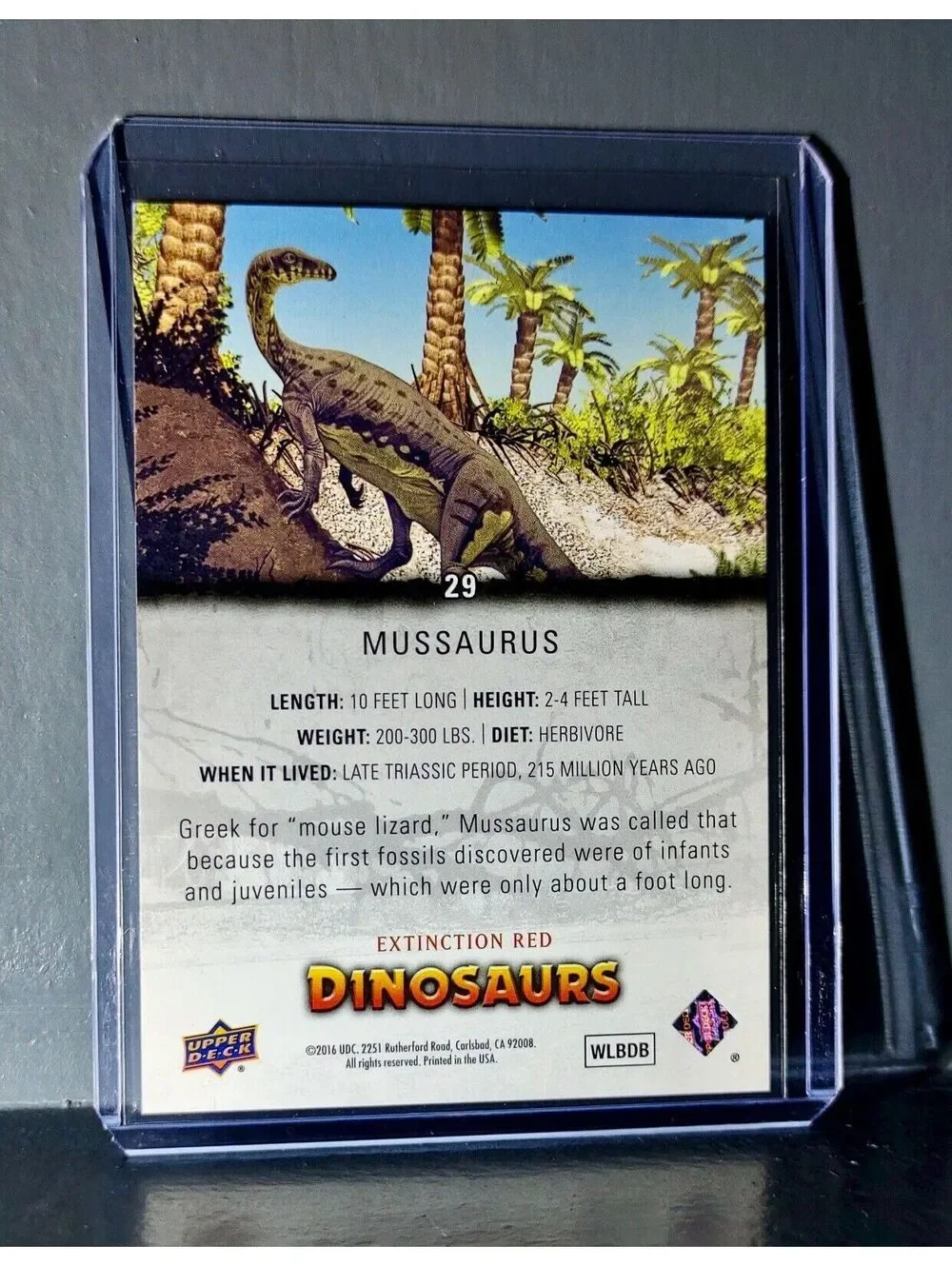 2015 Upper Deck Dinosaurs Mussaurus Extinction Red Parallel #29 Card